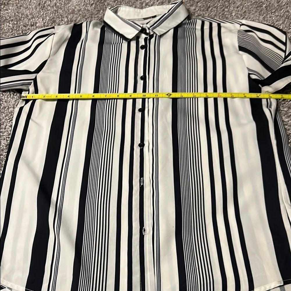 Match Striped Button-Up Blouse - Picture 4 of 5